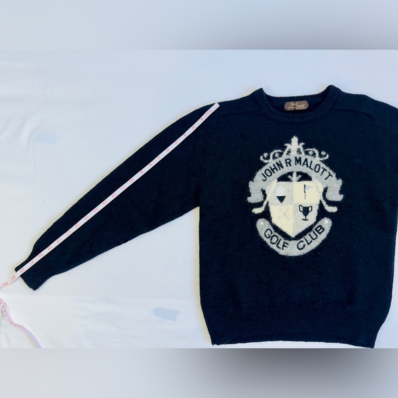 Vintage John R Malott Black Golf Club Wool Sweater - XS - Picture 15 of 16